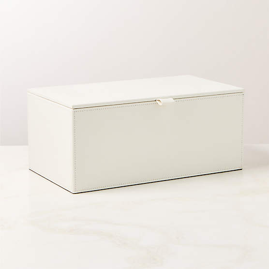 Shagreen Ivory Decorative Storage Box with Lid