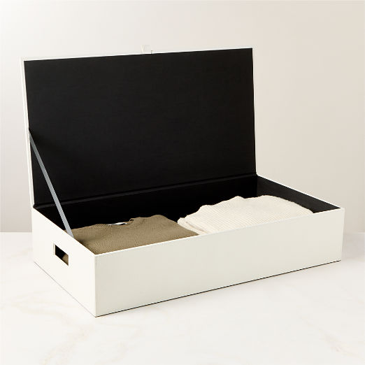 Shagreen Ivory Underbed Storage Box with Lid