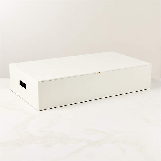 Shagreen Ivory Underbed Storage Box with Lid