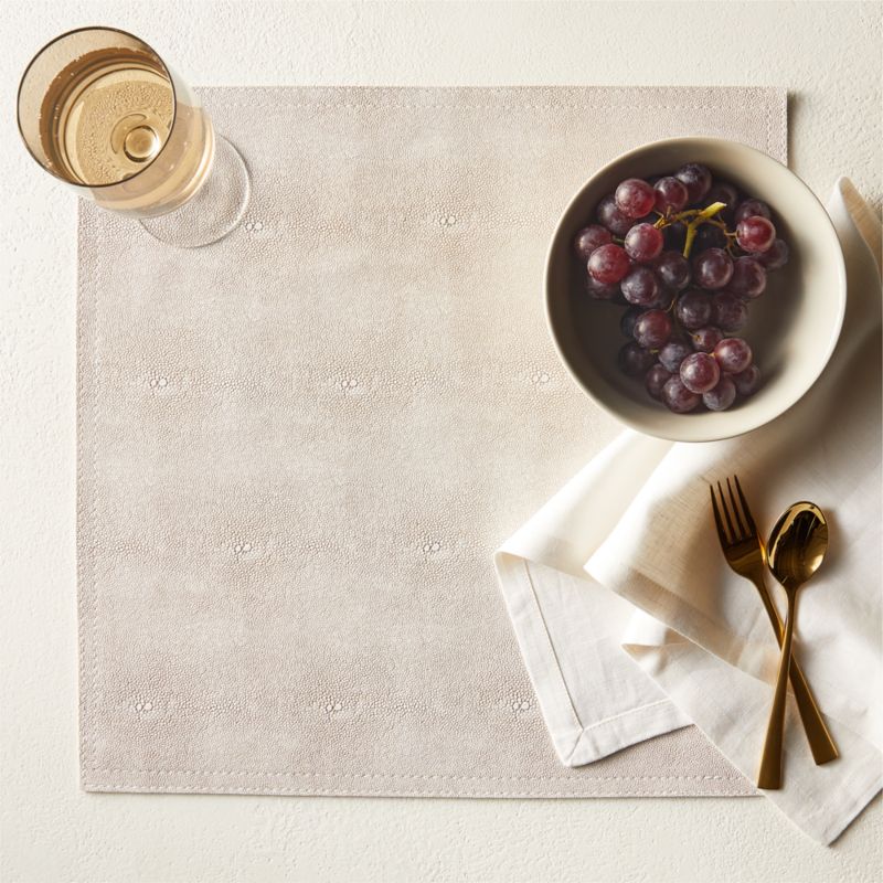 Oat Shagreen Faux-Leather Square Placemat - image 1 of 6