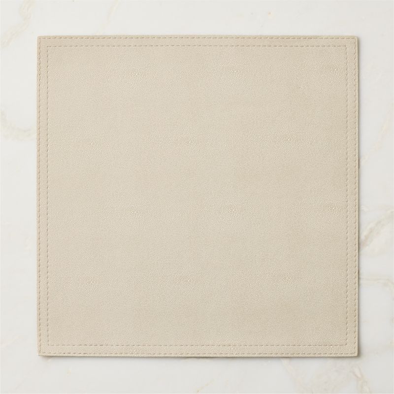 Oat Shagreen Faux-Leather Square Placemat - image 1 of 9