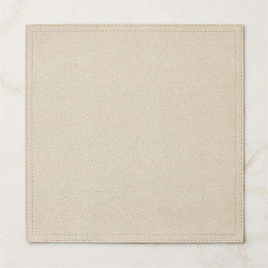 Oat Shagreen Faux-Leather Square Placemat