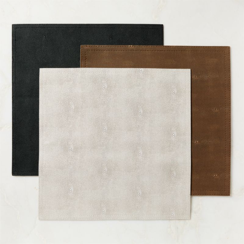 Brown Shagreen Faux-Leather Square Placemat - image 2 of 3