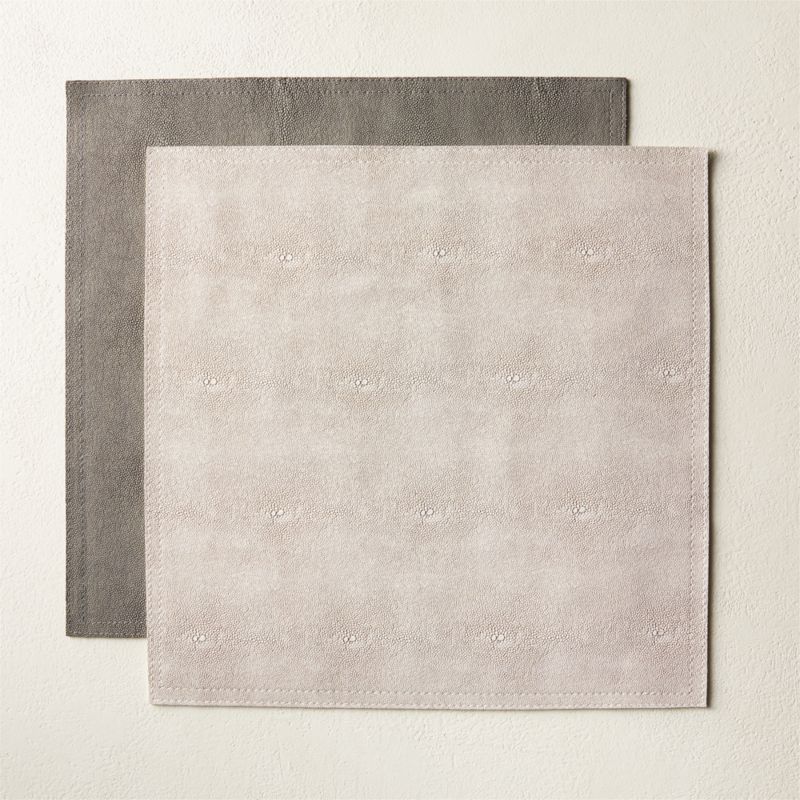 Oat Shagreen Faux-Leather Square Placemat - image 3 of 6