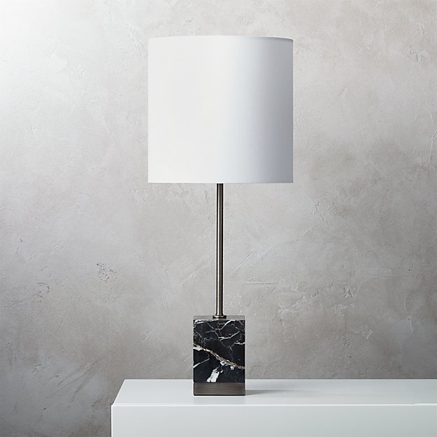 Sharp Black Marble Table Lamp Reviews Cb2