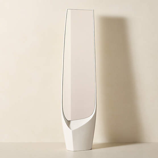 Shay Standing White Resin Full-Length Floor Mirror 19"x75"