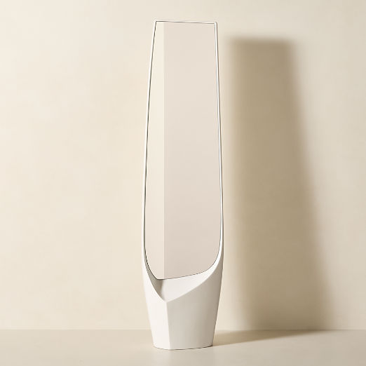 Shay Standing White Resin Full-Length Floor Mirror 19"x75"