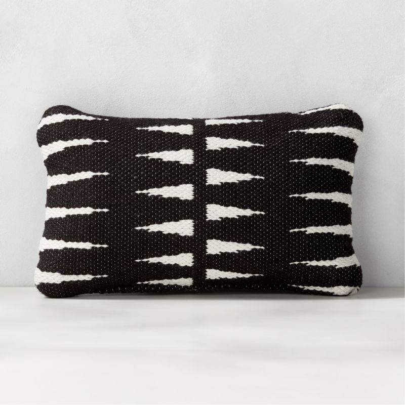 View 20"x12" Shia Black and White Outdoor Throw Pillow details