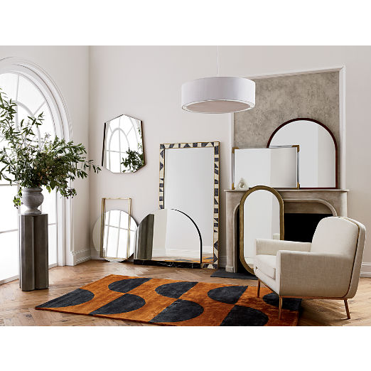 Grace Modern Bone Inlay Full-Length Floor Mirror 36"x72"