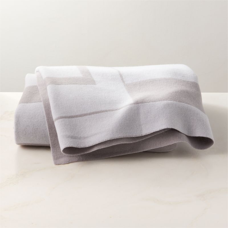 Shift Warm Grey Merino Wool Reversible Throw Blanket - image 0 of 5