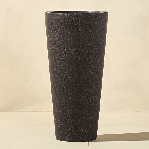 Shore Black Stone Indoor/Outdoor Planter Tall