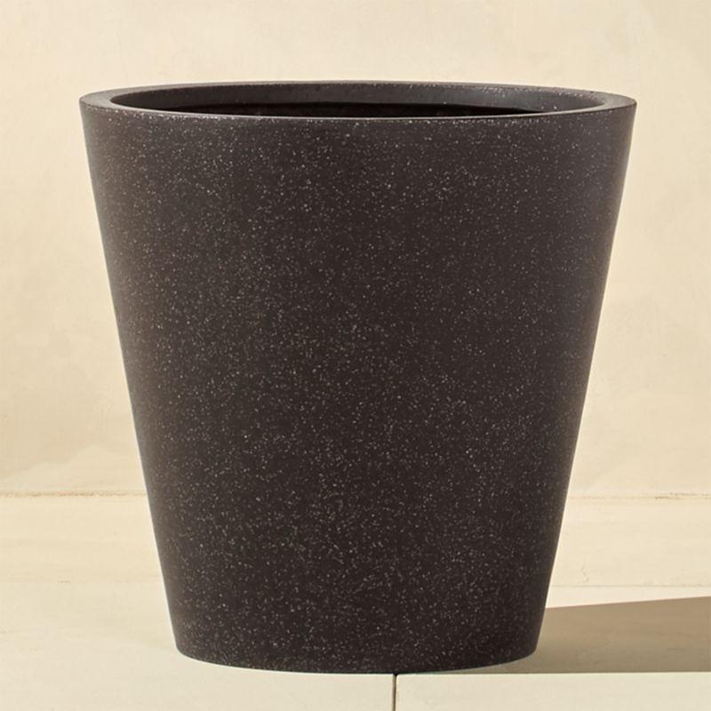 Shore Black Stone Indoor/Outdoor Planter Large - image 0 of 8