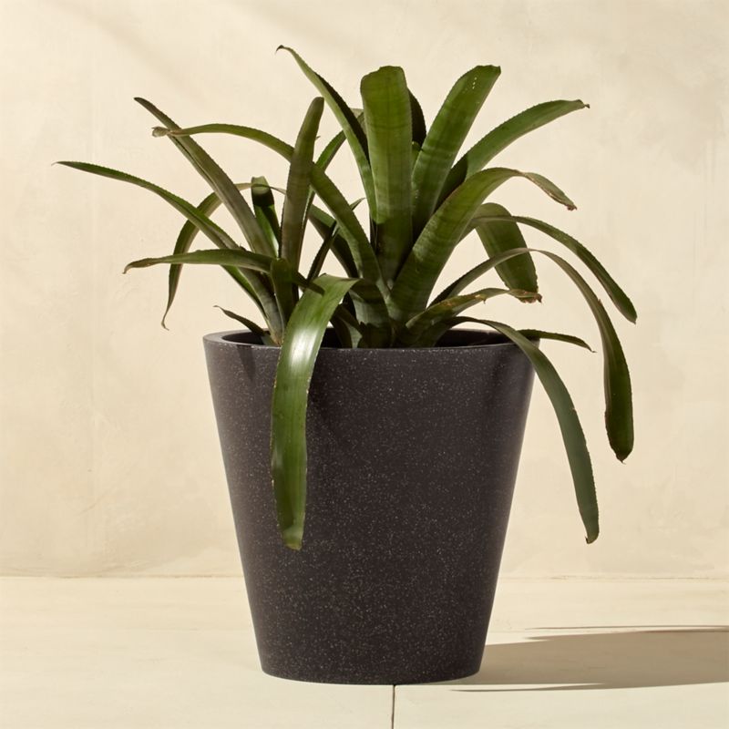 Shore Black Stone Indoor/Outdoor Planter Large - image 1 of 8