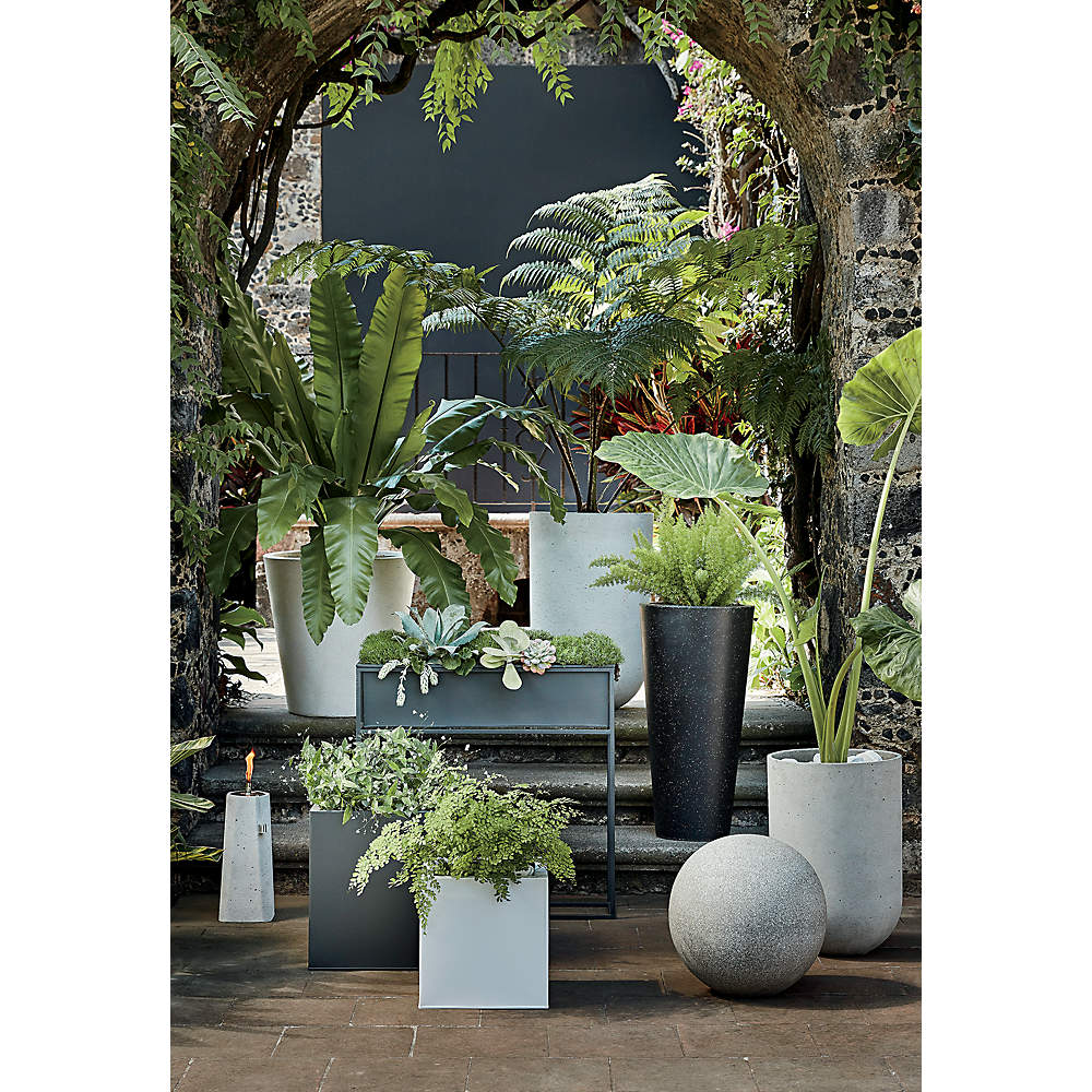 Shore Polyterrazzo Black Indoor/Outdoor Modern Stone Planters