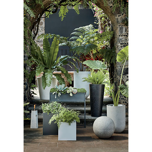 Blox Square Charcoal Galvanized Steel Indoor/Outdoor Planters