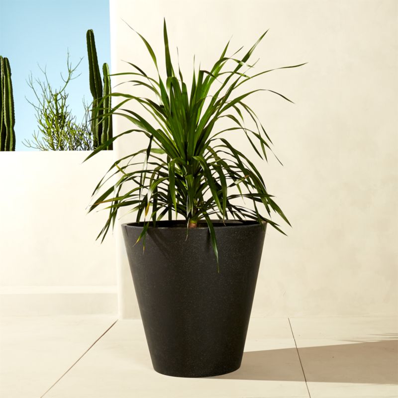 Shore Polyterrazzo Extra Large Black Indoor/Outdoor Planter - image 1 of 4