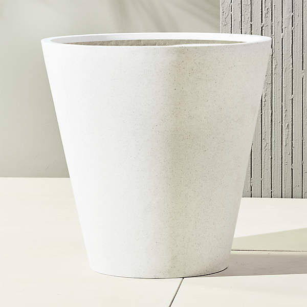S Polyterrazzo Extra Large White, Large Outdoor Flower Pots Canada