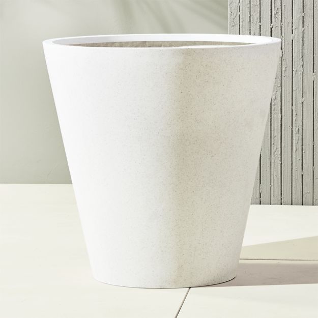 Shore White Extra Large Outdoor Planters + Reviews CB2