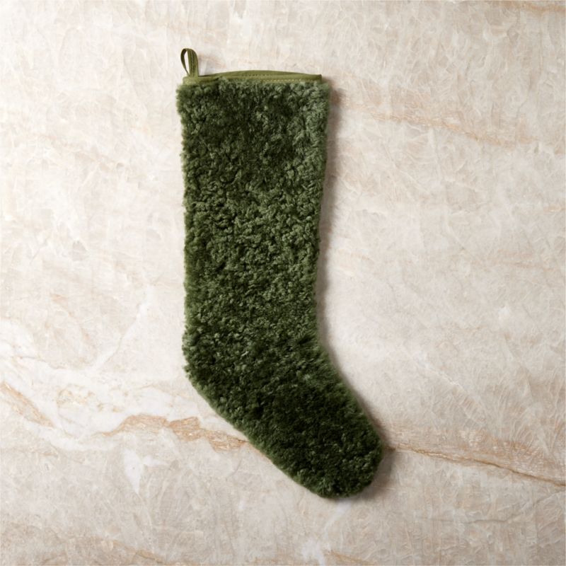 View Shorn Green Sheepskin Christmas Stocking details