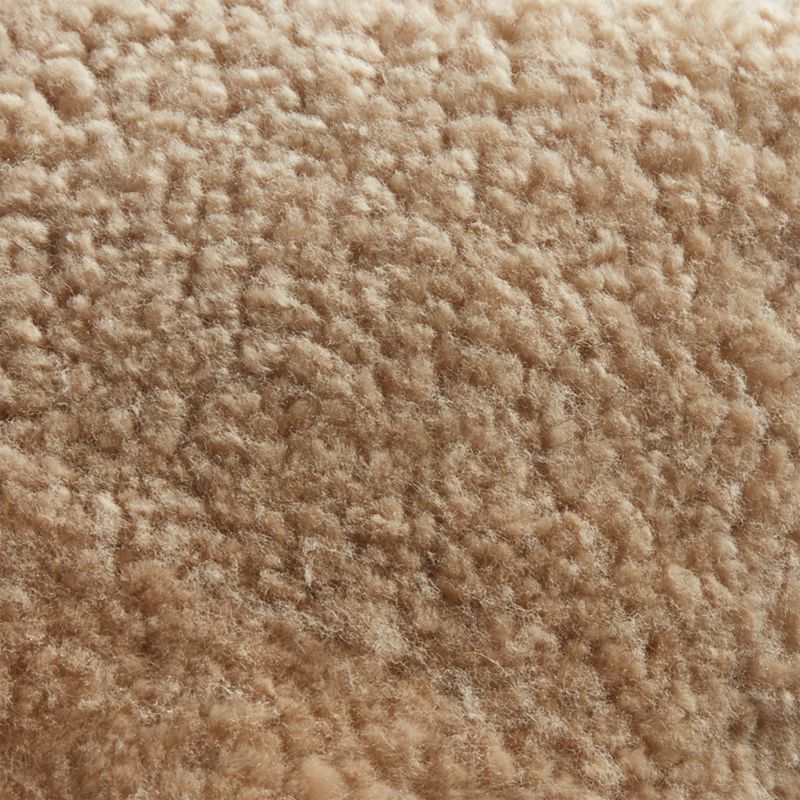 Shorn Camel Brown Sheepskin Fur Throw Pillow Cover 18" - image 2 of 6