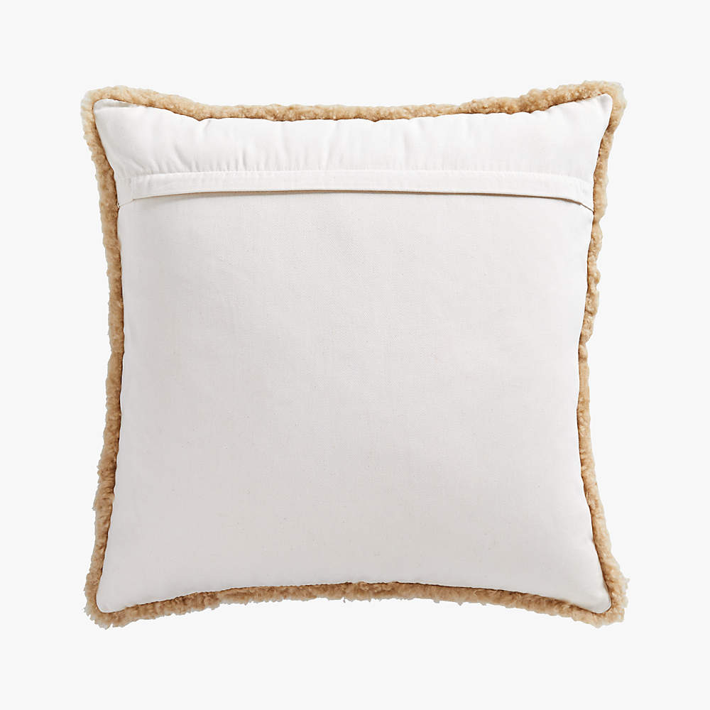 Essential White Boucle With Leather Piping Lumbar Throw Pillow