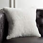 View Shorn White Sheepskin Fur Throw Pillow with Down-Alternative Insert 18" - image 1 of 5