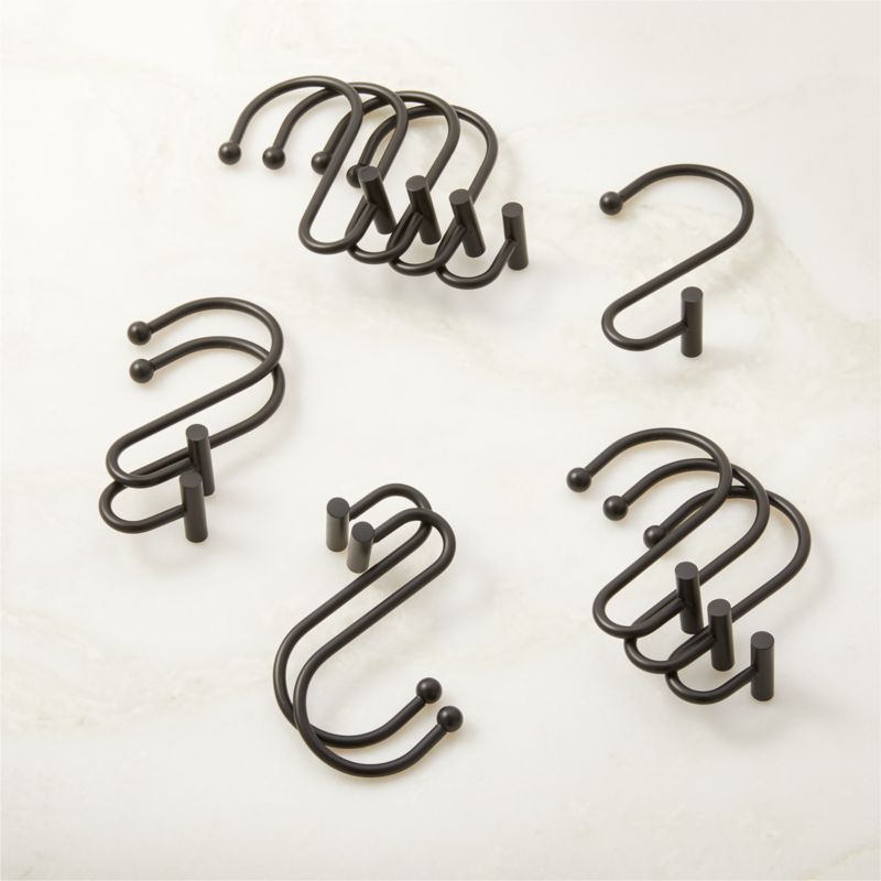 View Black Shower Rings Set of 12 details