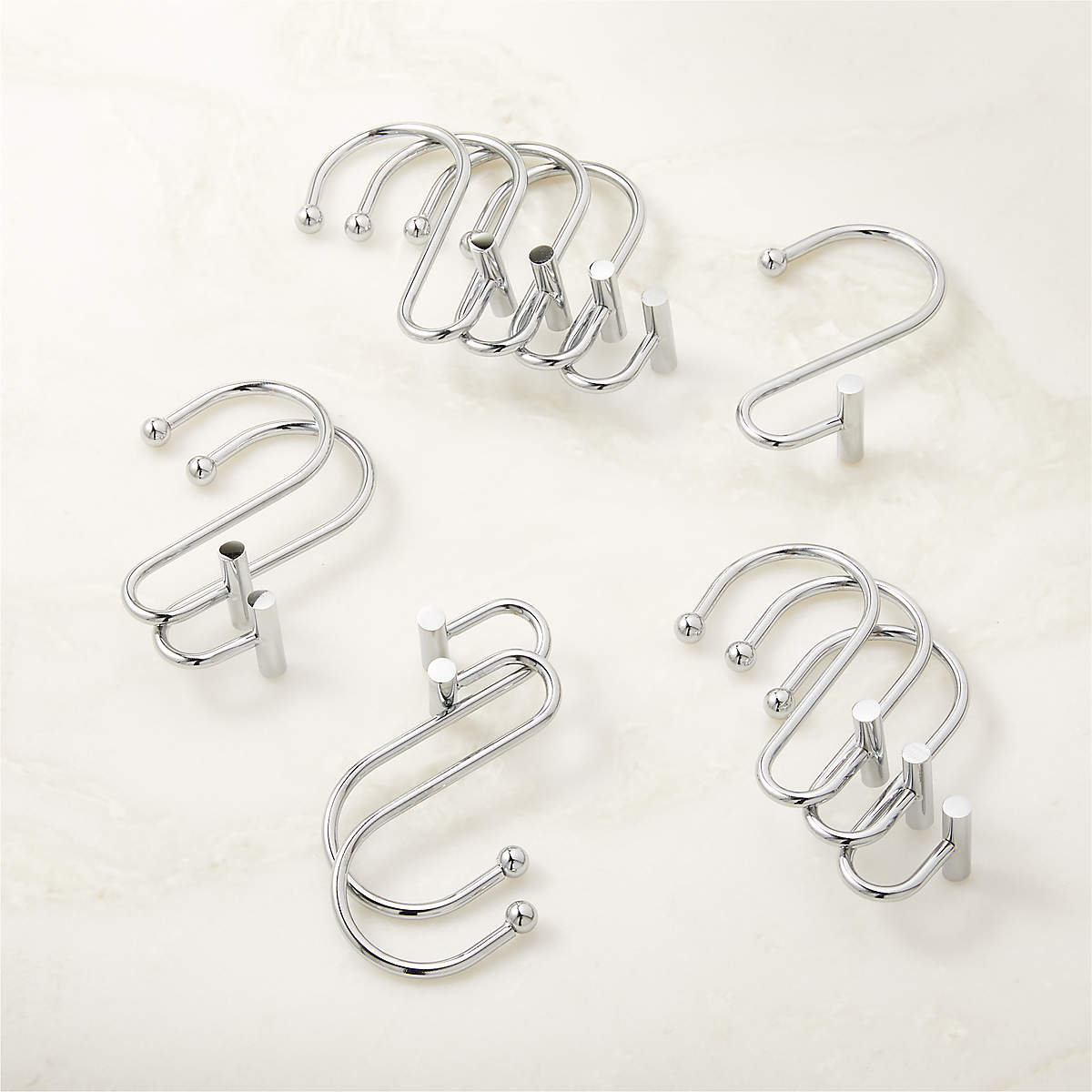 Modern Chrome Shower Rings Set of 12 + Reviews CB2
