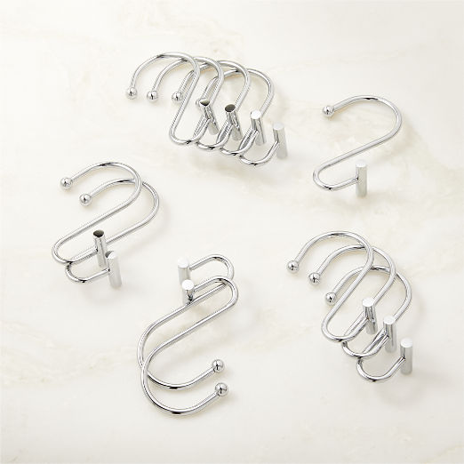 Chrome Shower Rings Set of 12