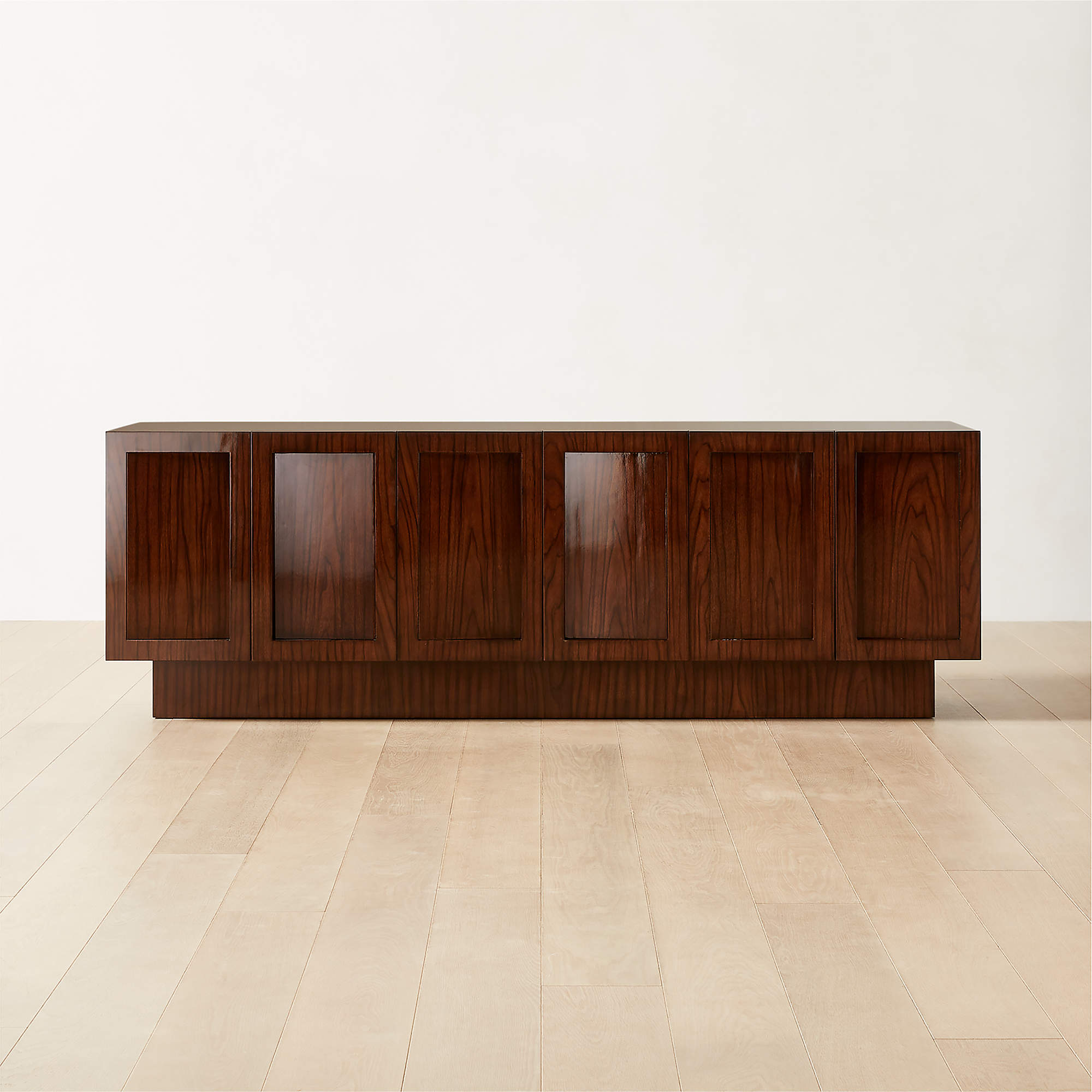 Shutter High-Gloss Walnut Media Cabinet | CB2