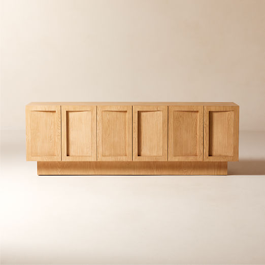 Shutter 84" Oak Wood Media Console