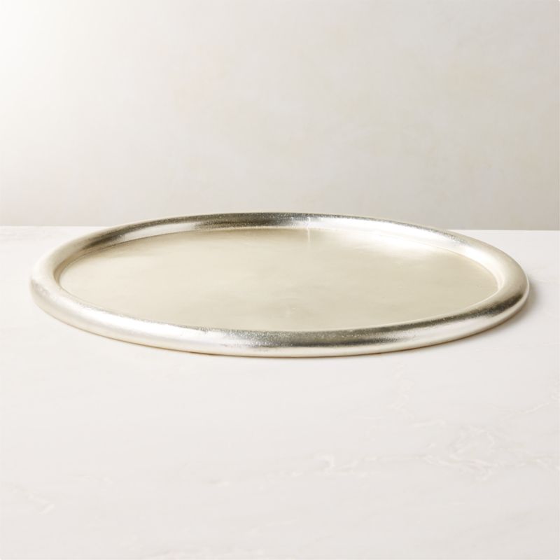 View Sidney Pitted Platinum Silver Tray details