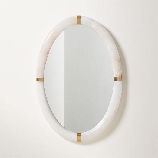 Sienna Alabaster Oval Wall Mirror 23"x36"