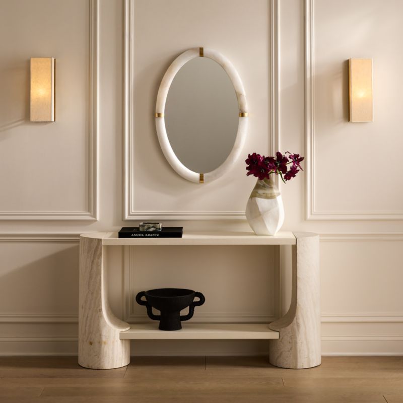 Sienna Alabaster Oval Wall Mirror 23"x36" - image 1 of 4