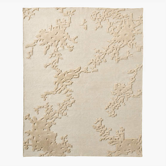 Sierra Hand-Knotted Warm White Wool and Linen Area Rug 9'x12'