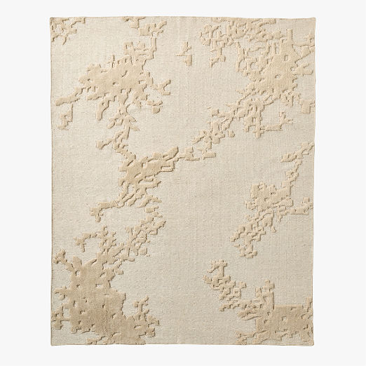 Sierra Hand-Knotted Warm White Wool and Linen Area Rug 6'x9'