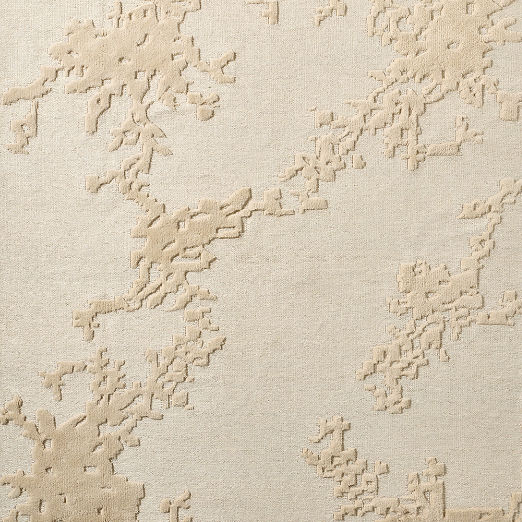 Sierra Hand-Knotted Warm White Wool and Linen Rug Swatch 12"x12"