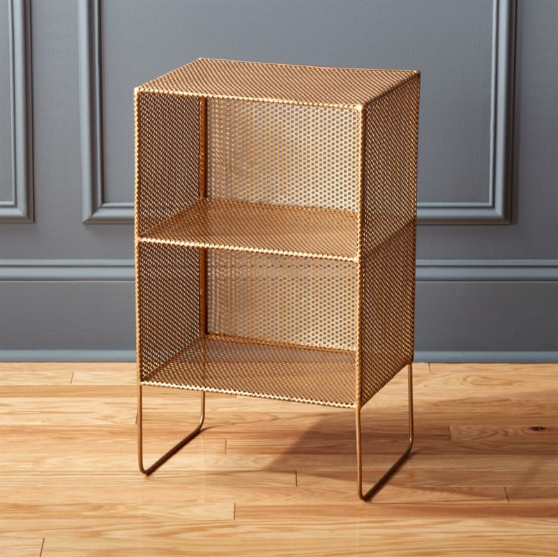 Sift 2-Story Gold Storage Shelf + Reviews | CB2