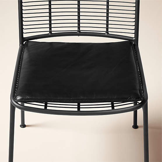 Sigma Black Leather Dining Chair Seat Cushion