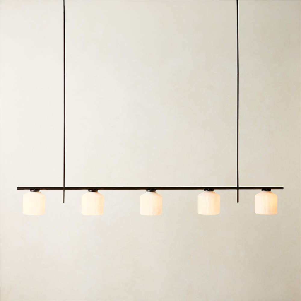 3 Light Brass Suspension With Olive Green Shades