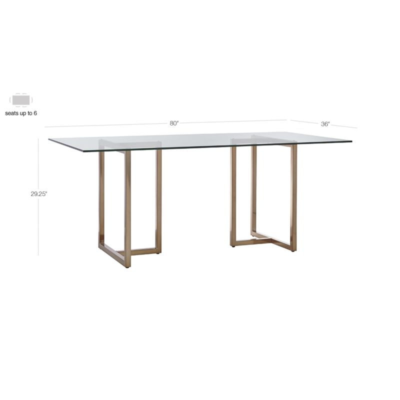 View Silverado Brass 80" Rectangular Dining Table - image 3 of 10