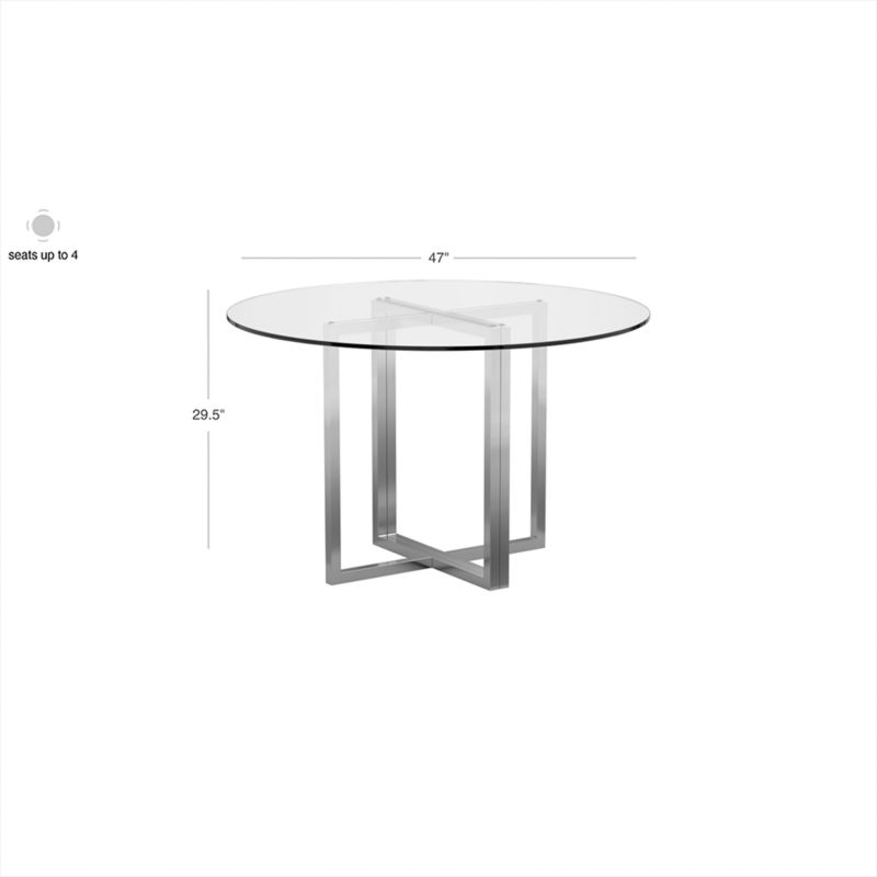 View Silverado Chrome 47" Round Dining Table - image 3 of 11