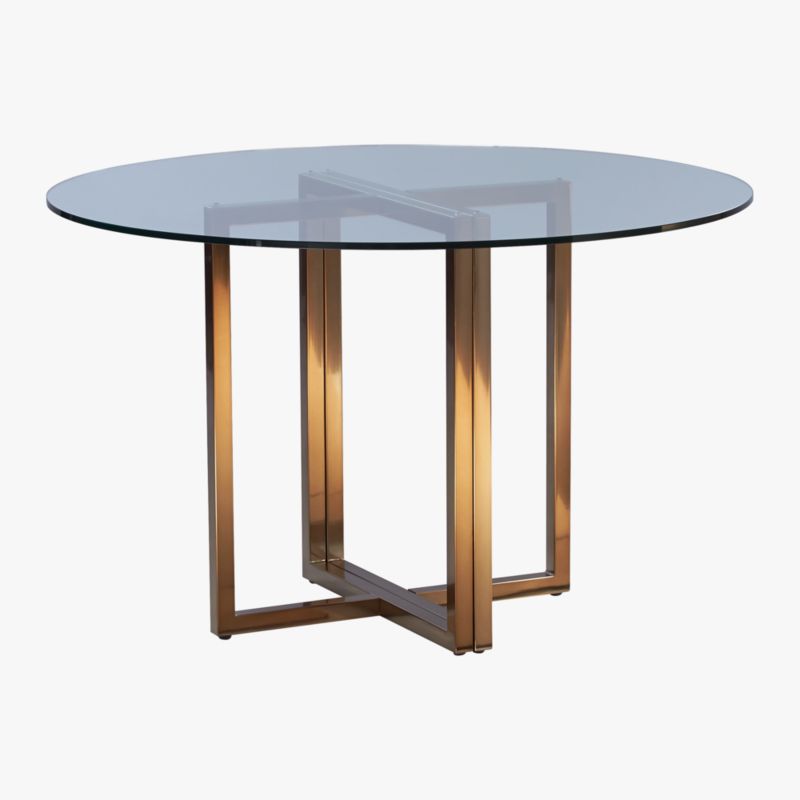 cb2 glass round table