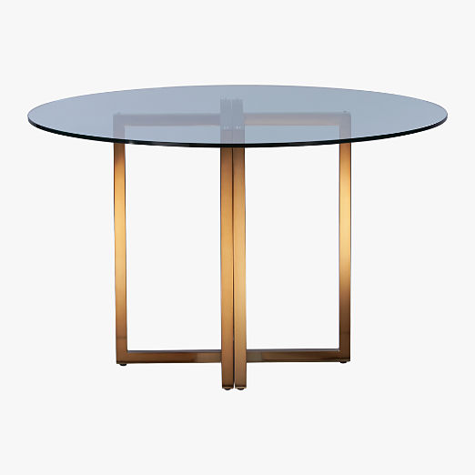 Silverado 47" Round Brass Dining Table