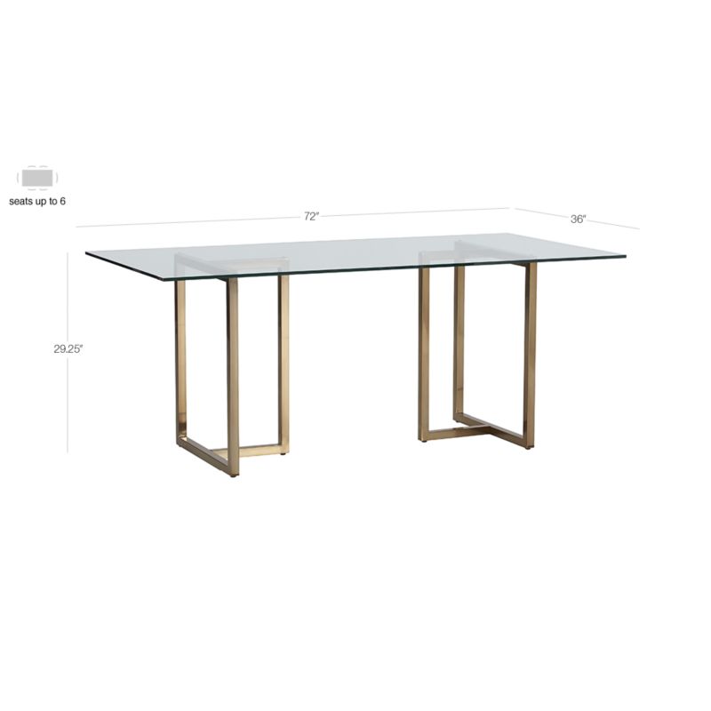 View Silverado 72" Rectangular Brass Dining Table - image 3 of 10