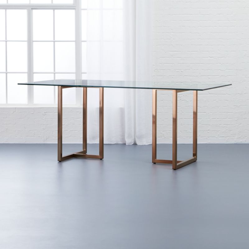 Glass Dining Tables Cb2 Silverado Brass 72 Rectangular Dining Table