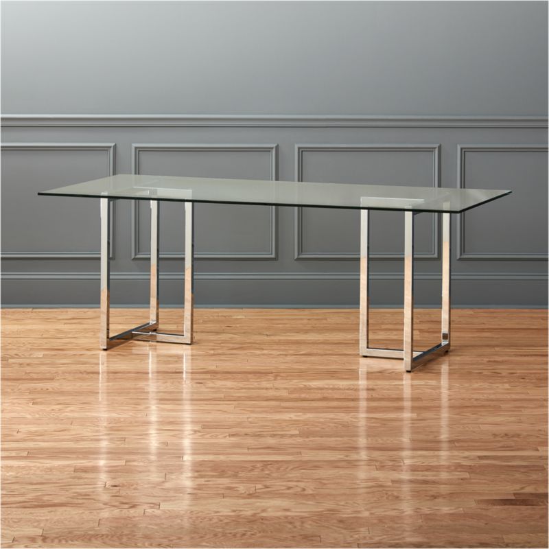 Silverado 80 Glass And Chrome Dining, Cb2 Round Glass Dining Table