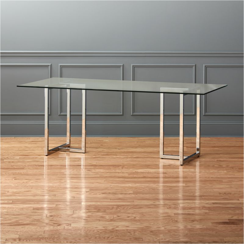 Silverado 80 Glass And Chrome Dining Table Reviews Cb2