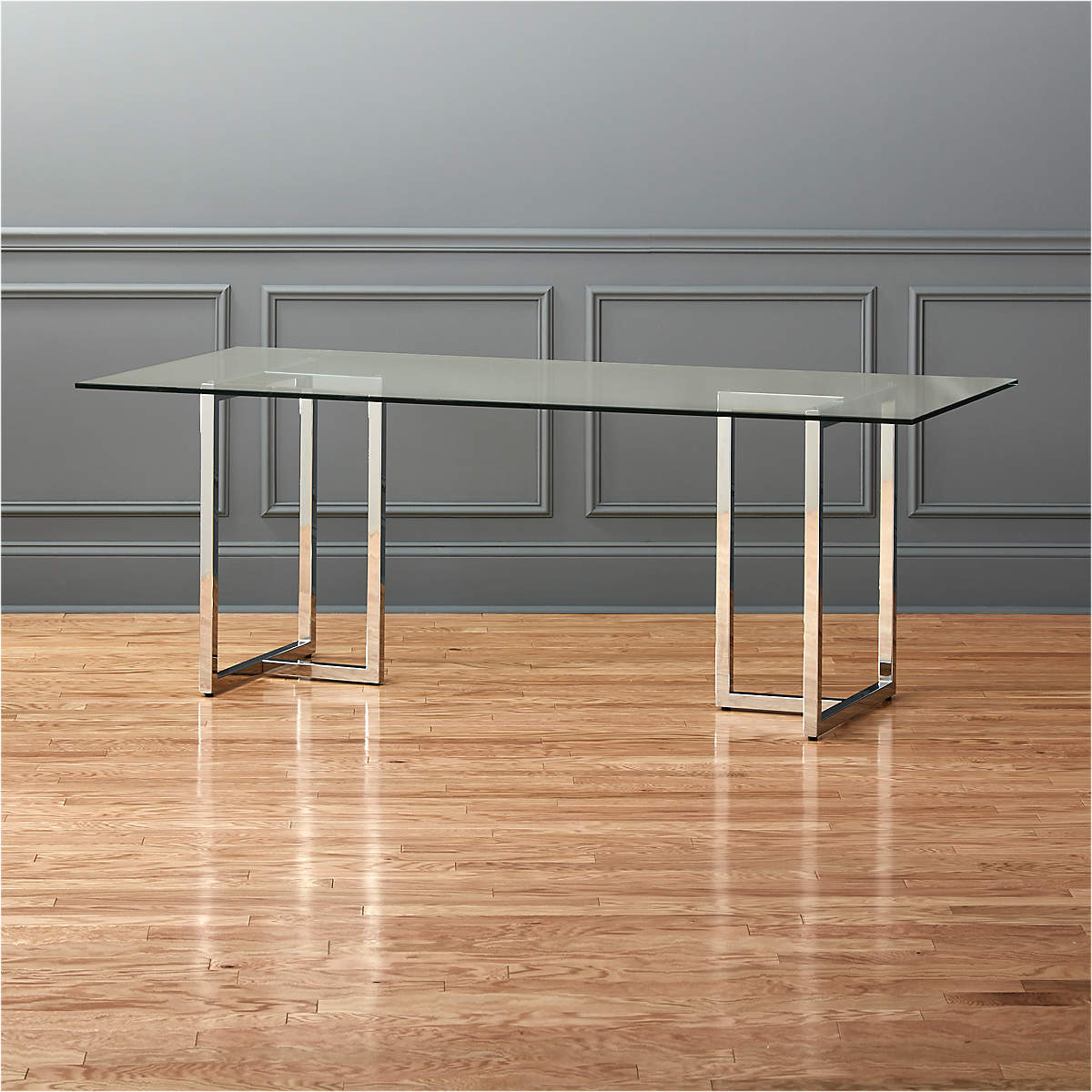 Silverado 80" Glass and Chrome Dining Table + Reviews CB2