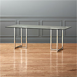 Unique Modern Dining Tables Cb2 Silverado Chrome 80 Rectangular Dining Table
